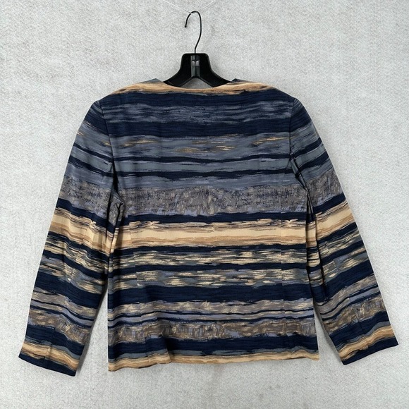 Vintage Pendleton 100% Silk Top Womens 4 Blue Beige Aztec Southwestern Blouse‎ - Picture 2 of 15